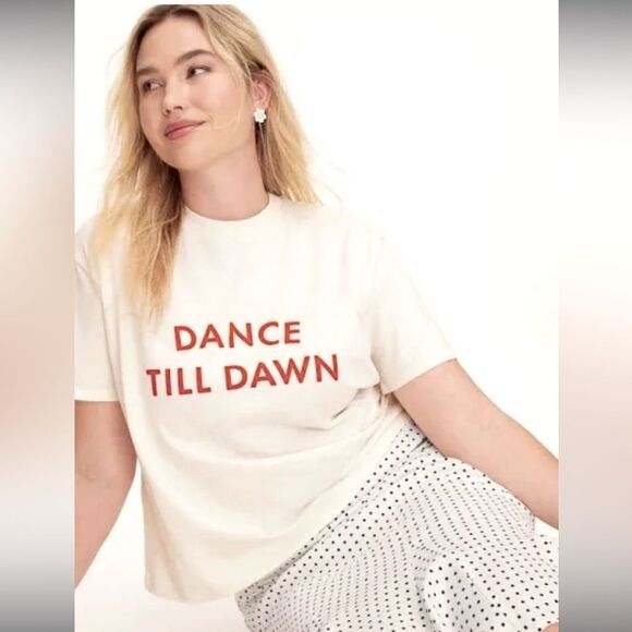 Kate Spade Cream and Orange Short Sleeve Tee - Picture 1 of 5